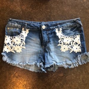 Target jean shorts with embroidered pockets